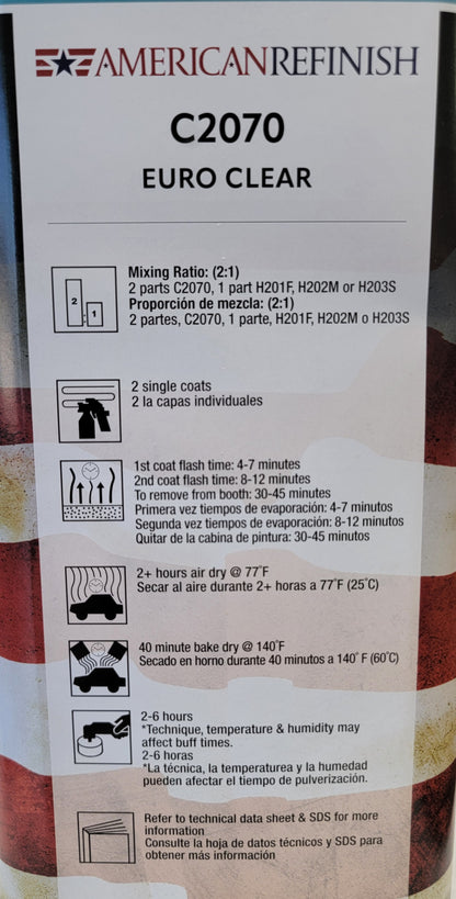 American Refinish C2070 2:1 Euro Clear Kit