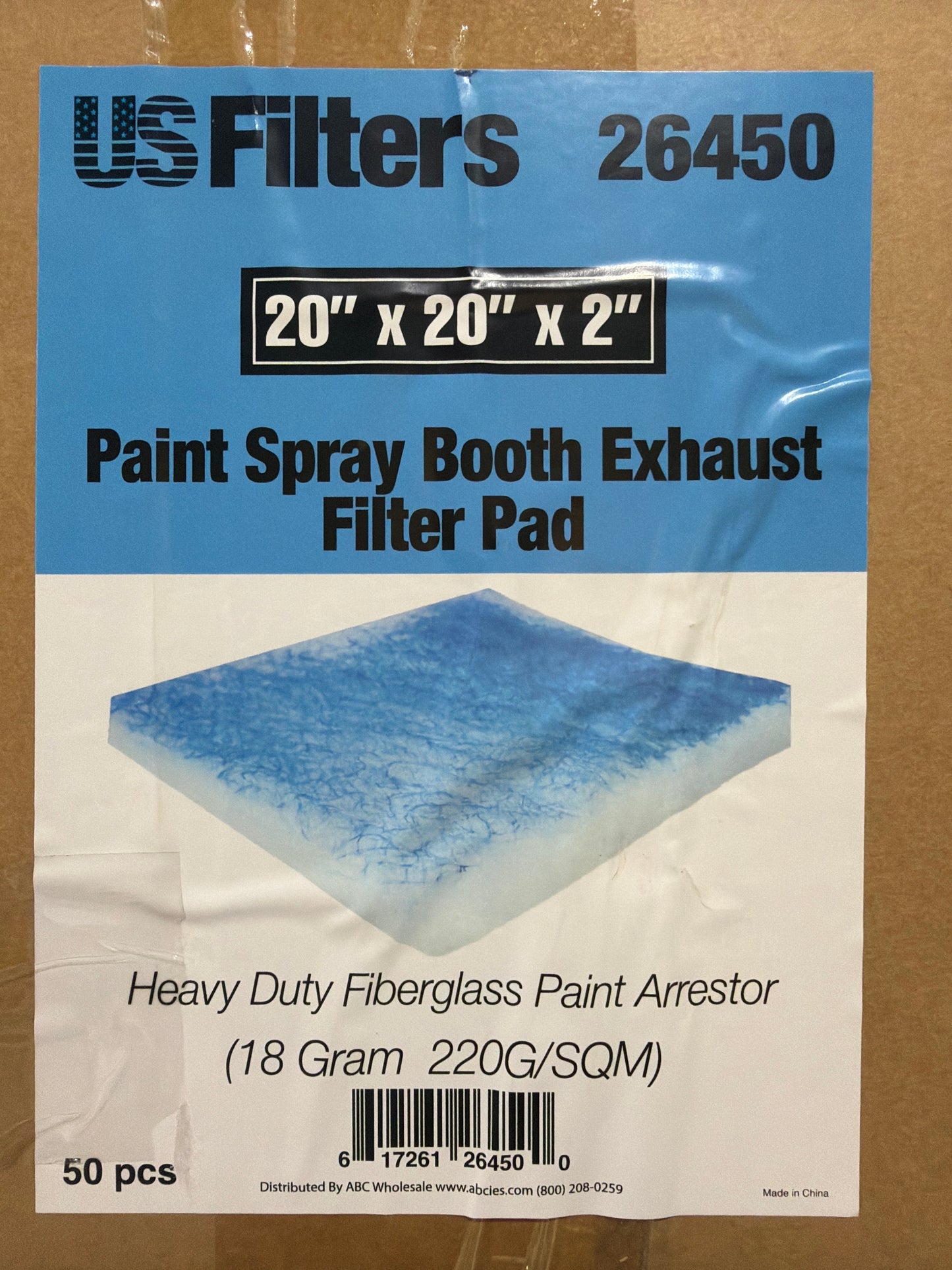 20x20 Spray Booth Exhaust Filters 50pk