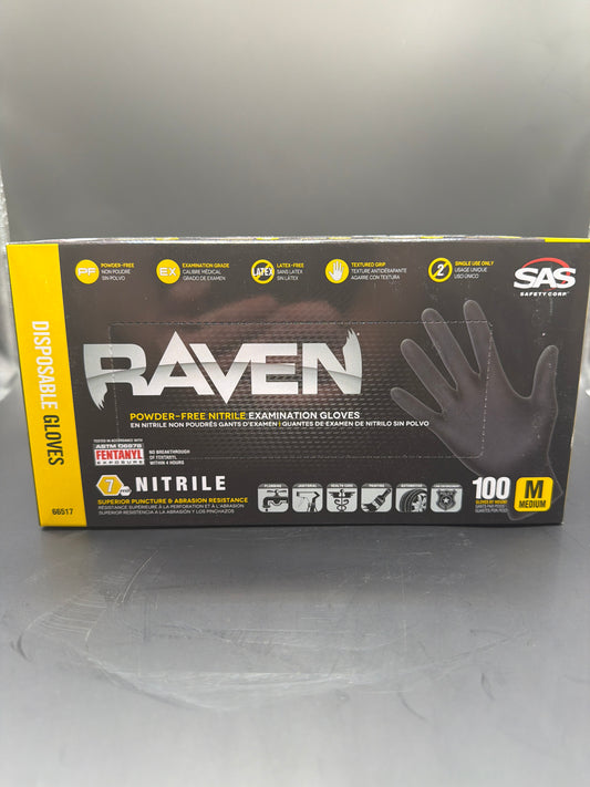 Raven Black Nitrile Gloves